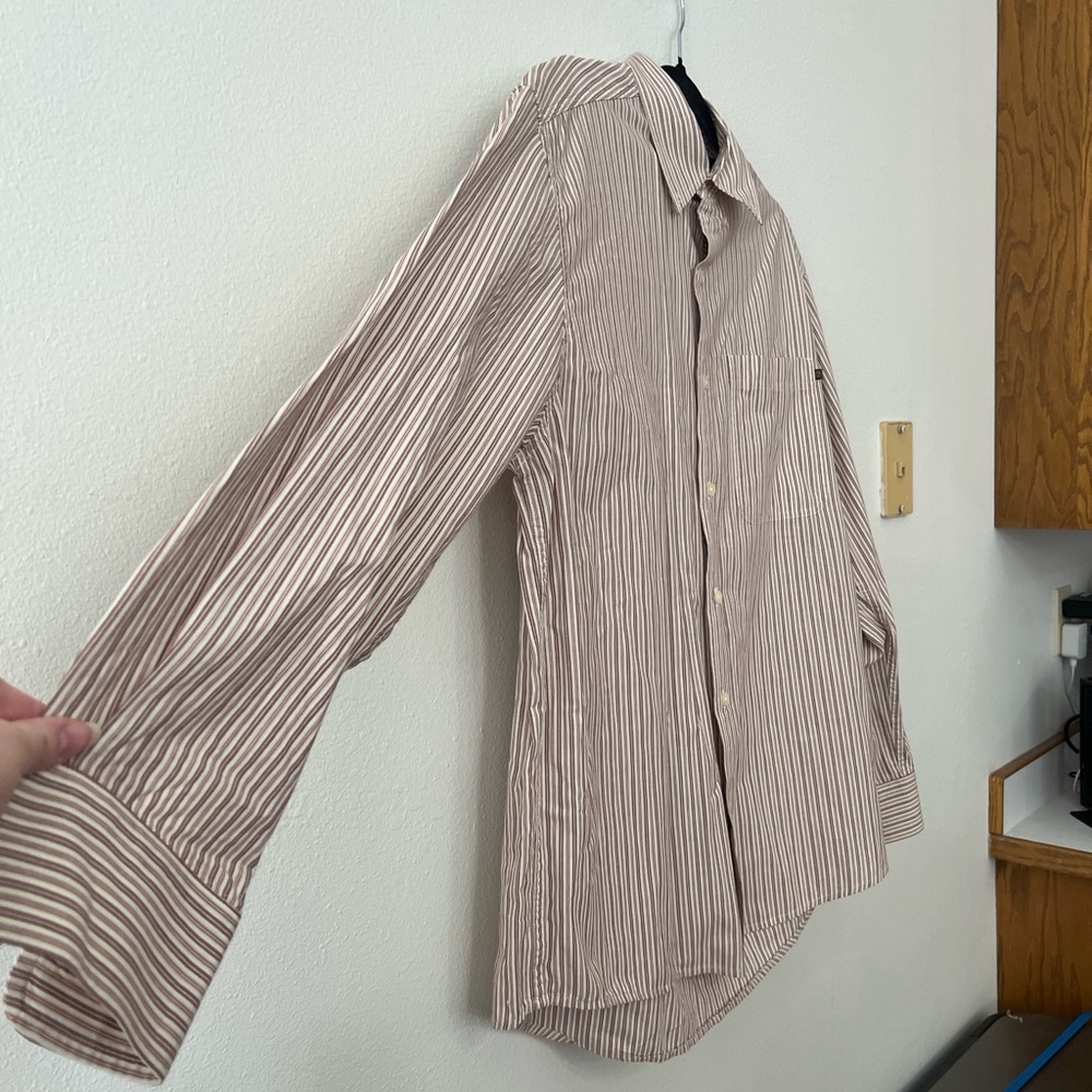 Timberland Classic Striped Brown Shirt Size Medium